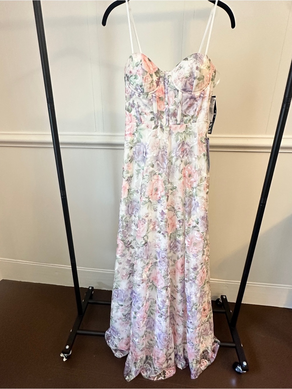 NWT Trixxi Floral Embroidered Corset Gown Size 7 Prom Formal